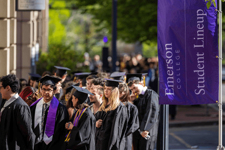 Group of students entering commencement