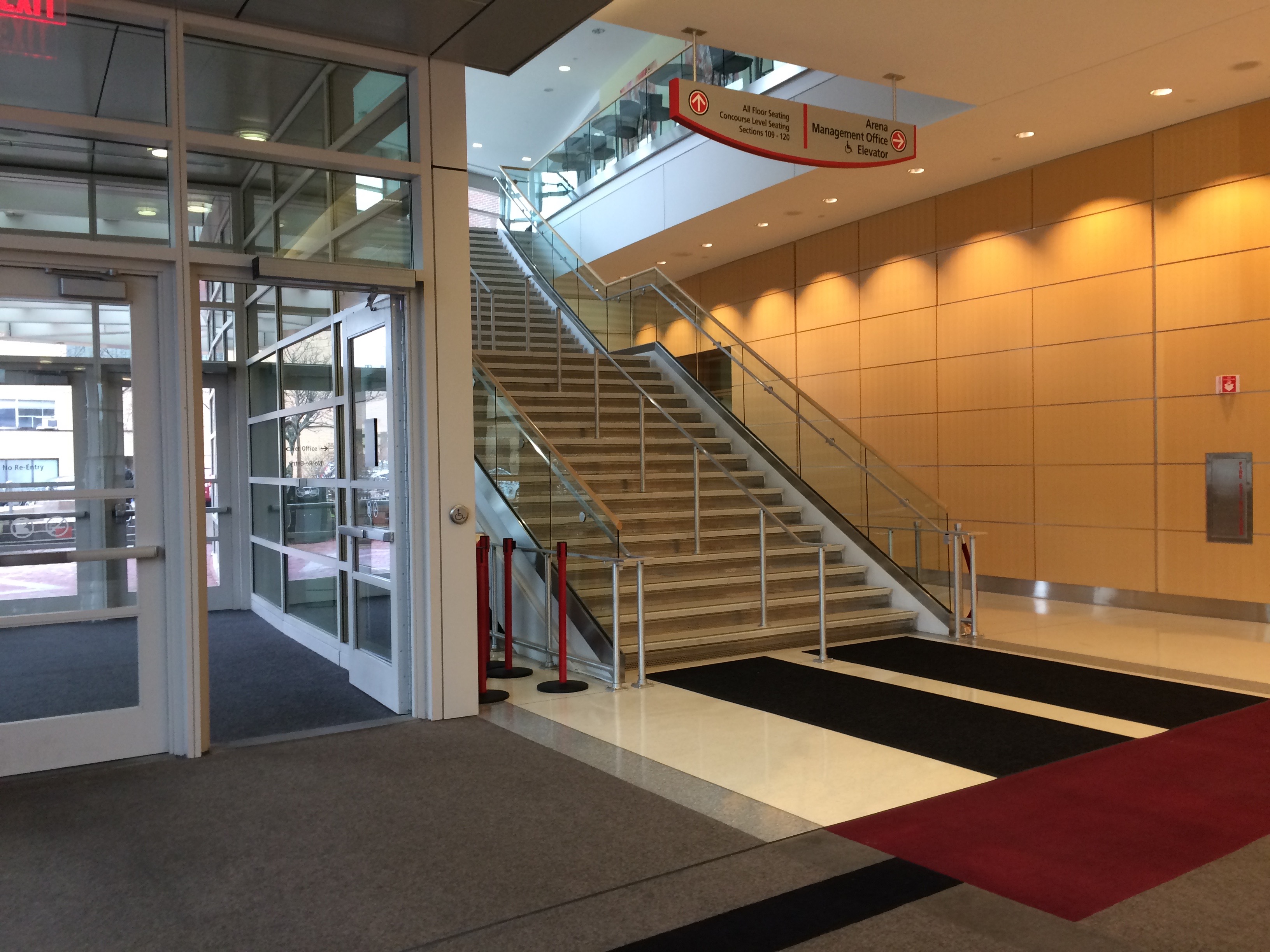 Agganis lobby stairs to concourse