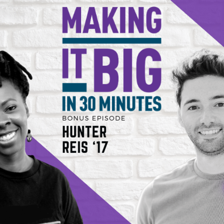 Thumbnail of Georgette Pierre and new host, Hunter Reis for the Making it Big in 30 Minutes Podcast