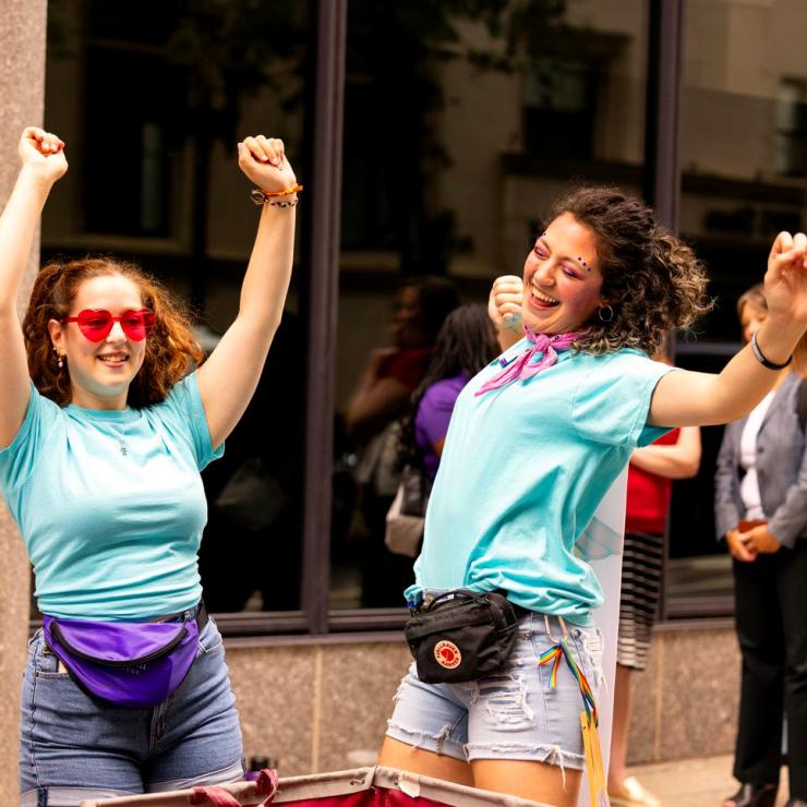 Students celebrate moving into Emerson College