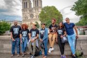 Image of students posing on a bridge at the Global Baldwin Program