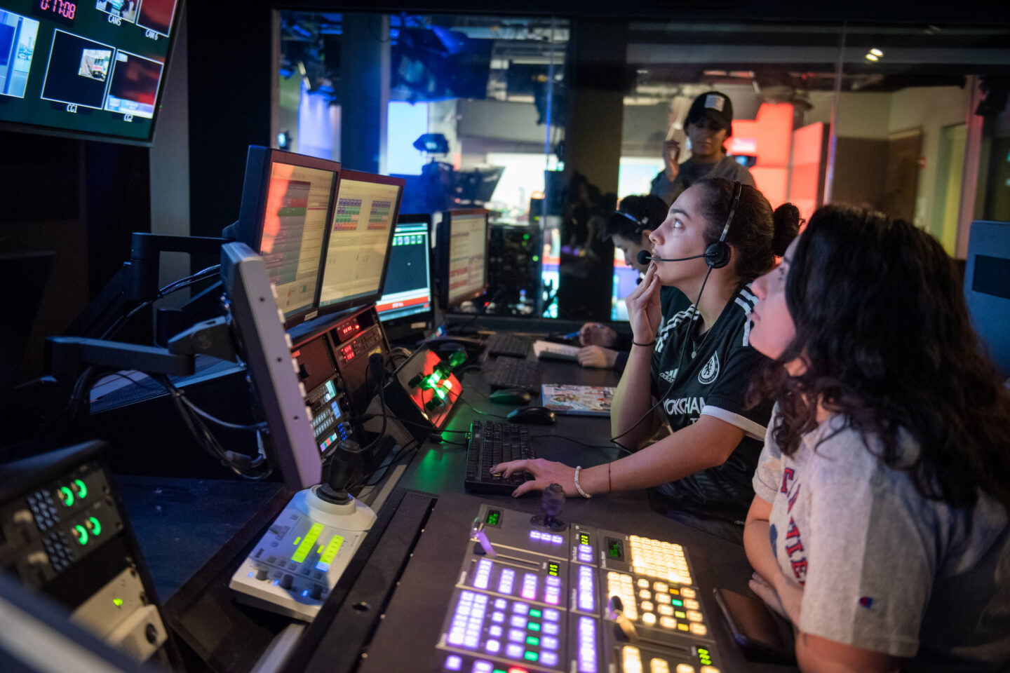 Emerson Journalism Production Center..Students working in the Journalism Production Center