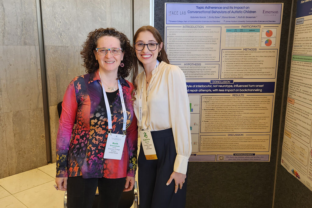 Ruth Grossman and Gabriela Garcia in front of a research poster